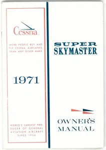 New Surplus 1971 Cessna 337F/F337F Super Skymaster Owner's Manual, p/n D859-13